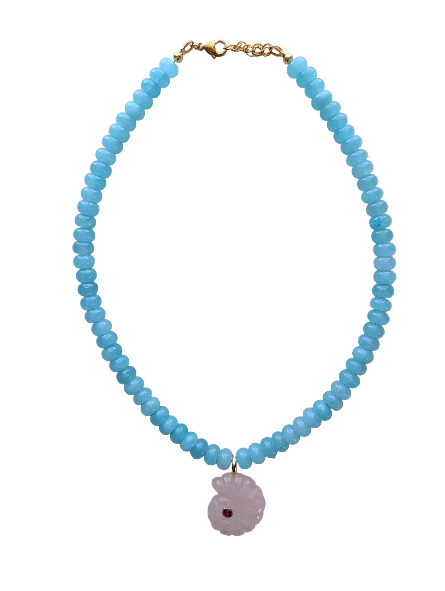 The Swirly Shell Necklace - Pink