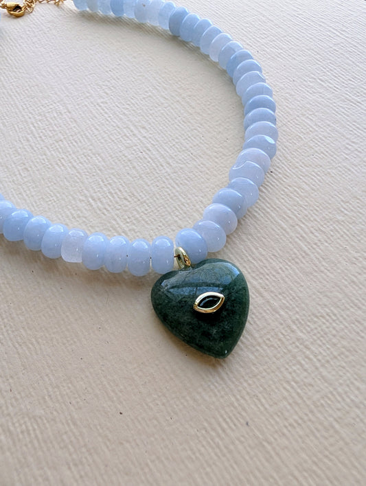 The Coastal Heart Necklace — Green