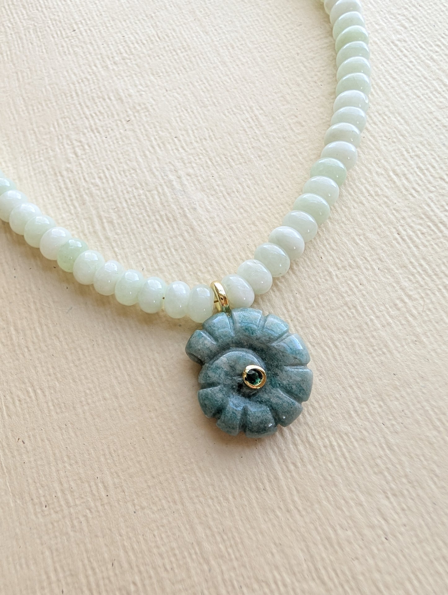 The Swirly Shell Necklace - Aventurine II